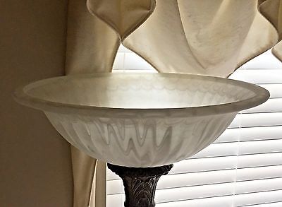 Torchiere Lamp Shade Marbled Fluted, Floor Lamp Replacement Shades Glass