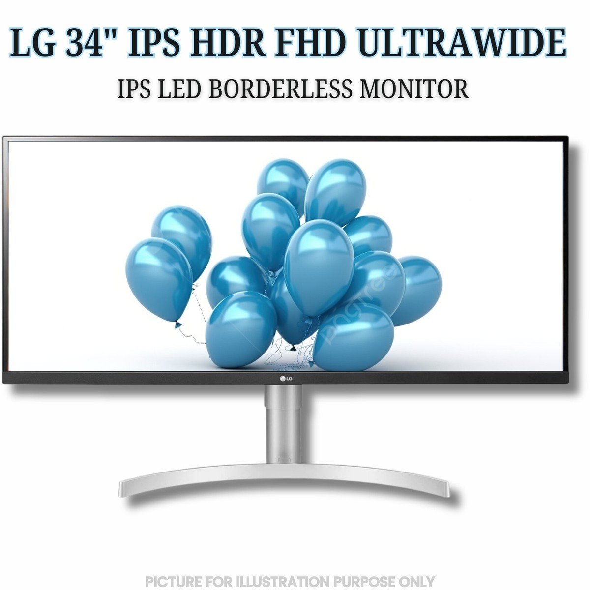 LG 34'' Ultrawide Monitor IPS 21:9 FHD 2560x1080 HDR10 Borderless 75Hz  34WN650