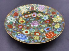 CHINA PORZELLAN DEKO SAMMELTELLER TELLER 17,5cm BLUMEN VERGOLDUNG SUPPENTELLER