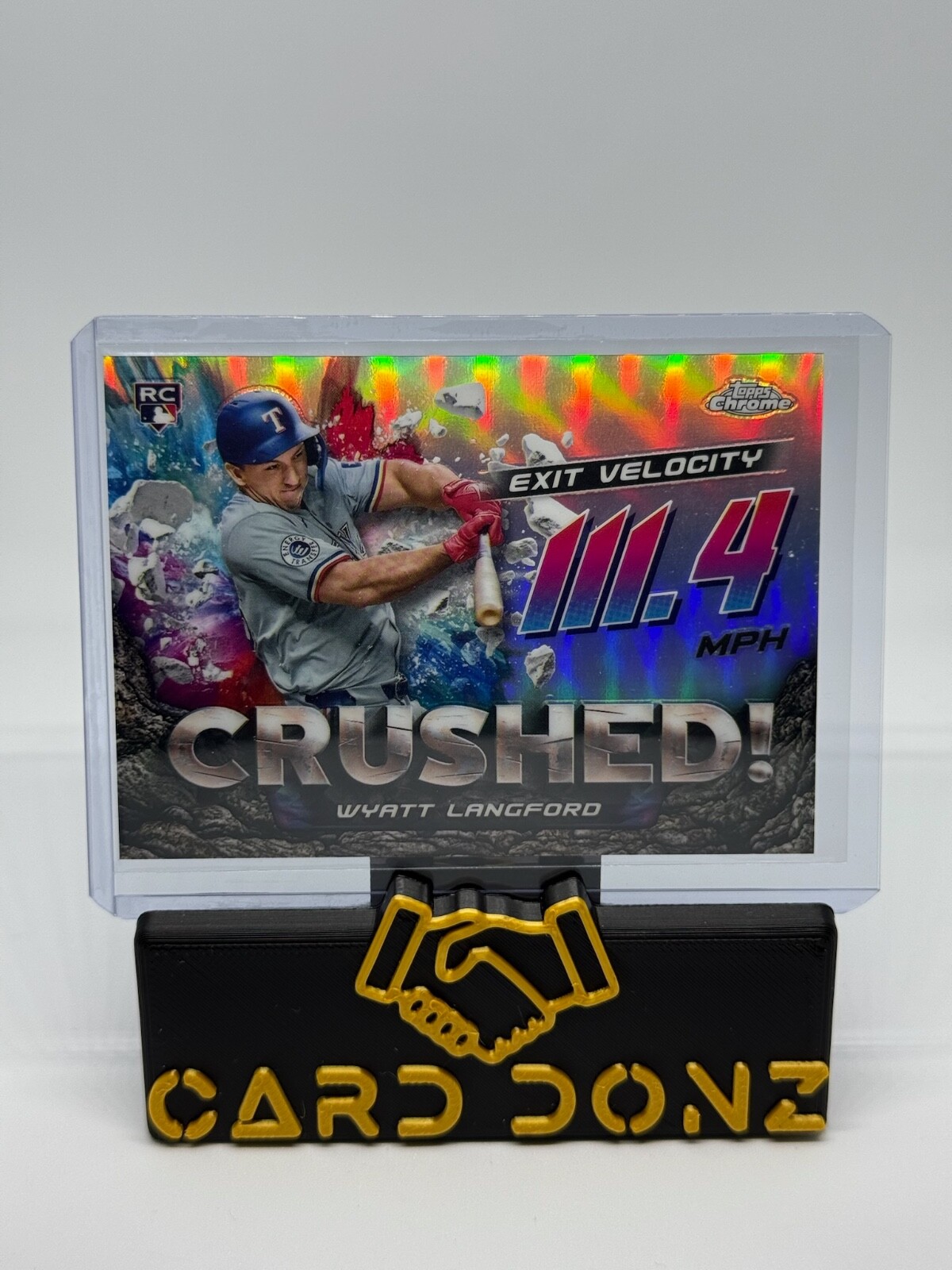 2024 Topps Chrome Update Wyatt Langford Crushed Insert RC Rookie Texas Rangers