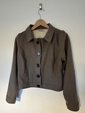 Vintage Anna Belinda Oxford Jacket Tweed Short Cropped Long Sleeve 40in Uk 14