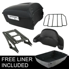 King Trunk Pad & Mount Top Rack Fit For Harley Touring Road Street Glide 14-23