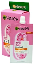 Garnier Sakura Glow Ceramide Serum Facial Cream SPF 30 7ml ×6 For sensitive skin