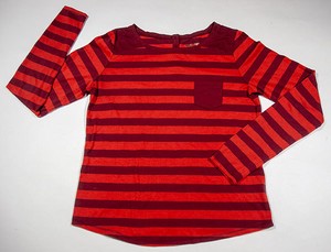 orange and red striped shirt