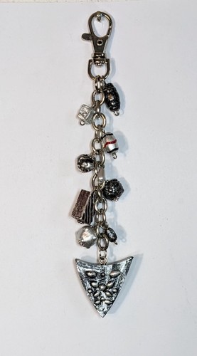 Purse Accessories Key Chain Charms Arrow Silver Wood 6" Flower Handmade Gift - Picture 5 of 5