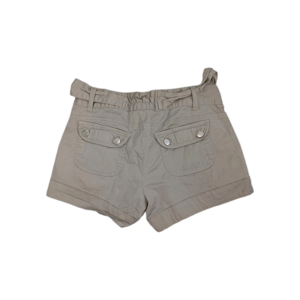 Rocawear женщин размер 3 бежевый грузовой шорты подпоясанный молнии карман Y2K Streetwear милый - Изображение 2 из 4