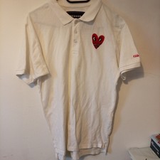 Reason Clothing x Keith Haring Happy Face Embroidered Polo Shirt White