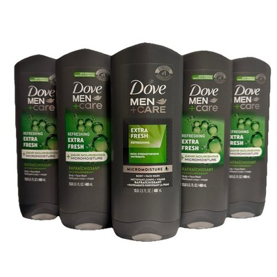 5 Pack: Dove Men + Care Refreshing Extra Fresh Body + Face Wash 13.5 oz