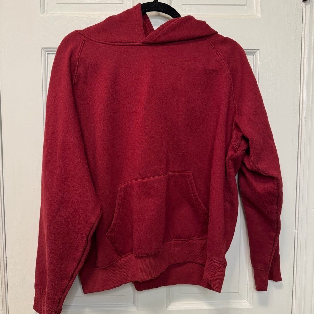Maroon Burgundy Oversized Solid Basic Hoodie Swea… - image 1
