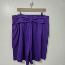 Gitano Purple Vintage Oversized Shorts Size M Elastic Waist Pockets Waist Detail