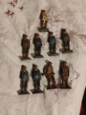 Vintage cast iron soldiers, group of 9, 7 Navy And 2 Army Or Marines