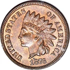 1876 1C Indian Cent *Rattler-Holder* PCGS MS63RB (PHOTO SEAL)