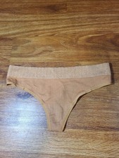 Aerie Ribbed Seamless Thong Underwear- Pumpkin Orange Size M