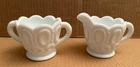 Vintage L E Smith Milk Glass Moon & Stars Pattern Cream & Sugar Set