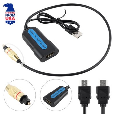 New HDMI ARC to Optical Audio Extractor Supports eARC 192kHz 24bit Dolby DTS 5.1