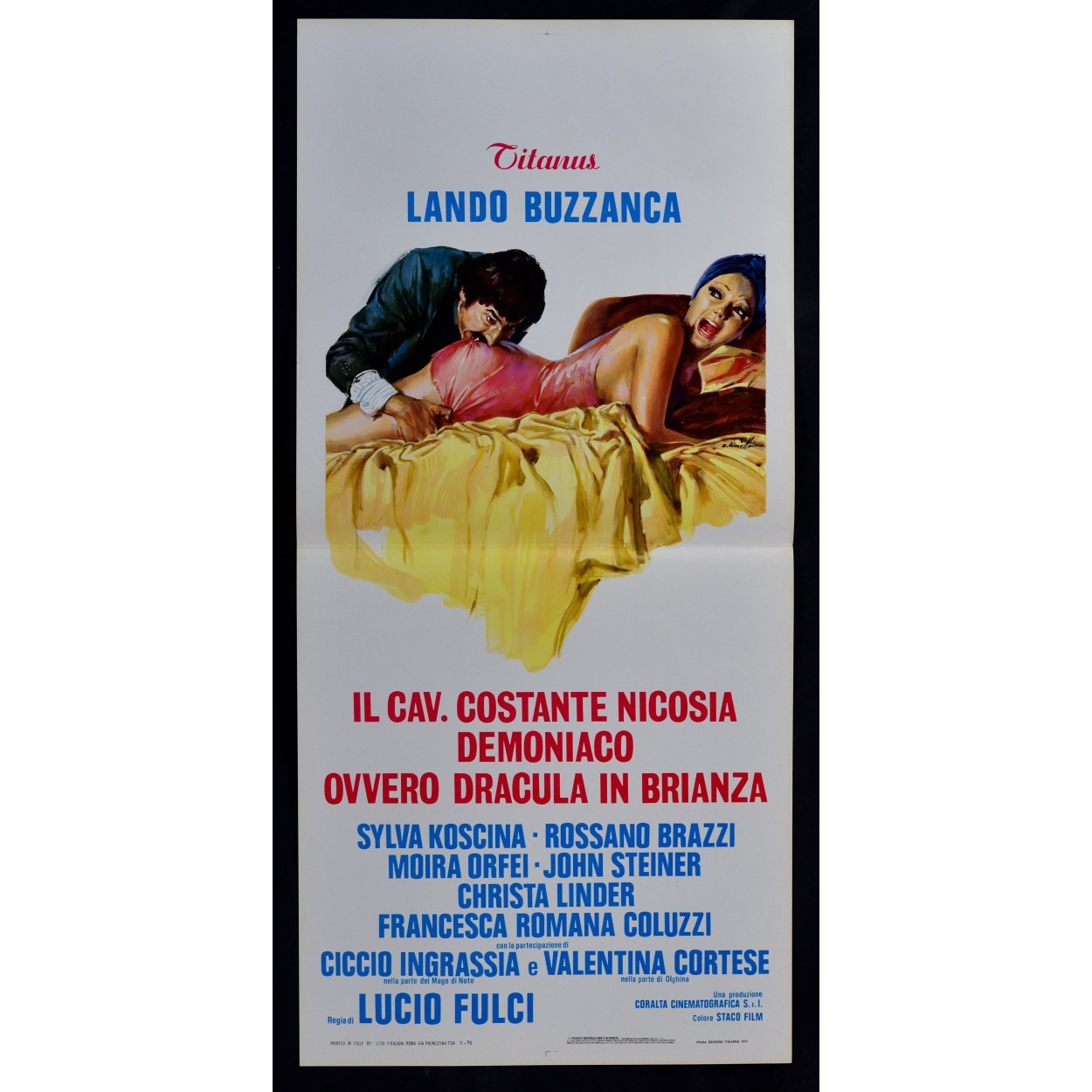 Locandina originale film Il cav. Costante Nicosia demoniaco ovvero: Dracula in Brianza (1975) - Regia di Lucio Fulci