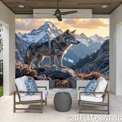 #ad 1pc Reusable Wolf In The Wild Backdrop Cloth Durable Polyester Frameless I $24.99