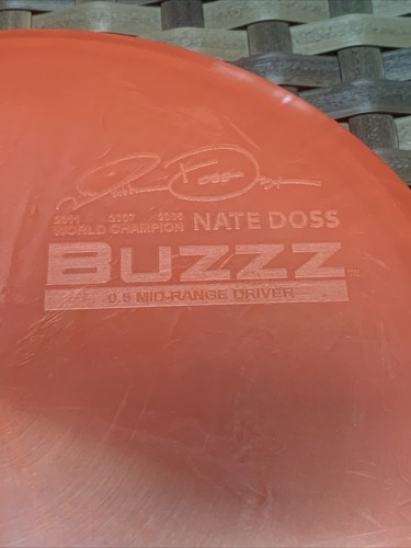 Used Orange Swirl Nate Doss Ti BUZZZ Discraft Disc Golf Titanium Used With Ink - Picture 2 of 4
