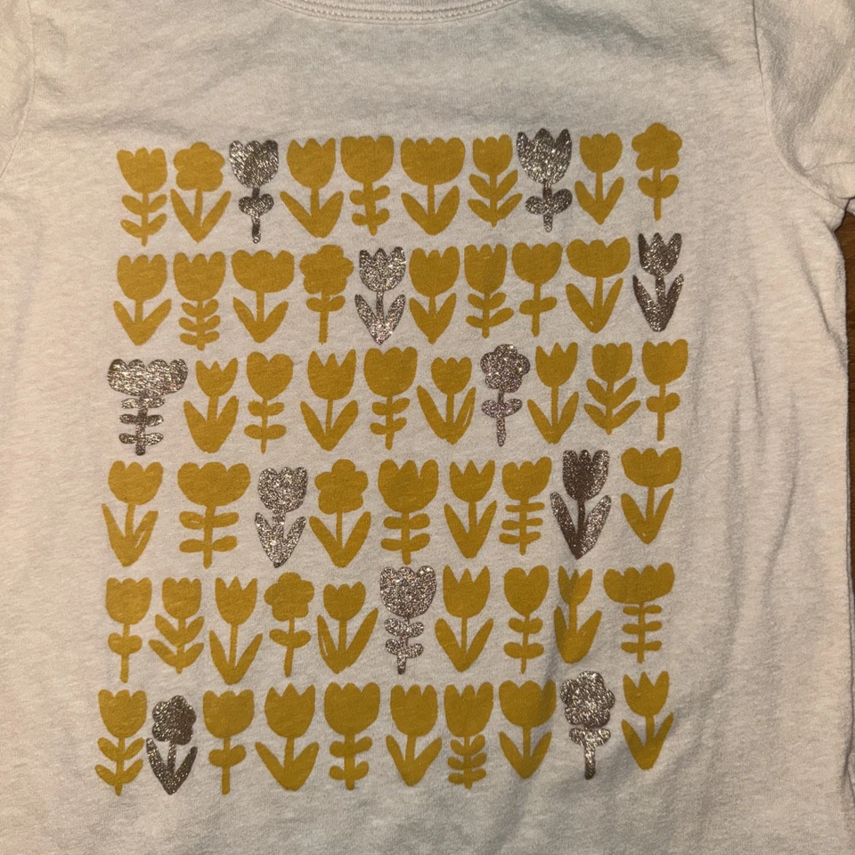 Camiseta manga corta J.CREWCUTS niñas con temática floral beige/amarillo talla pequeña Foto 2 de 4