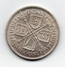 1930 Florin, George V, rare year, high grade.