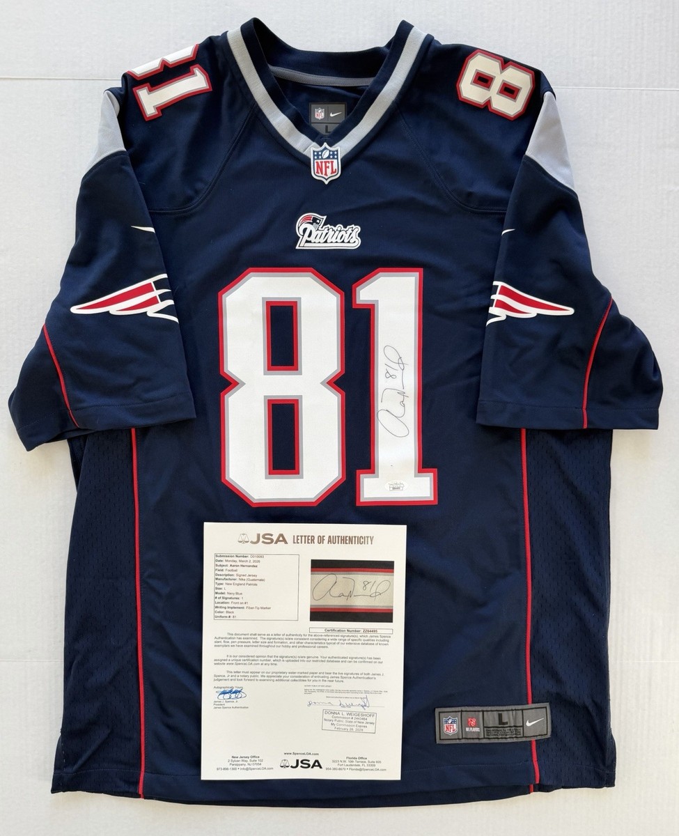 Aaron Hernandez Signed New England Patriots Jersey JSA LOA #81