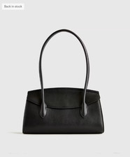 NWT QUINCE ITALIAN LEATHER DOUBLE STRAP SHOULDER BAG BLACK PURSE MSRP 99.90