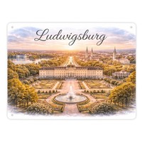 Ludwigsburg Skyline Schloss Ludwigsburg Metallschild XL In 21X28 Cm