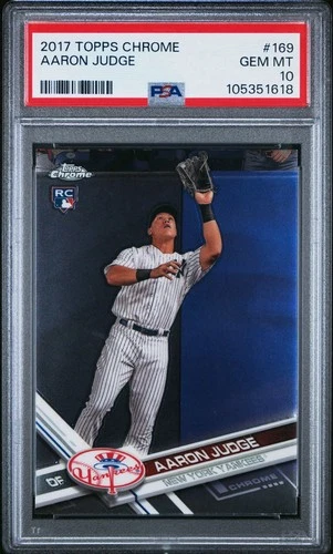 Aaron Judge 2017 Topps Chrome PSA 10 Rookie Card #169 Catching RC