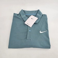 Nike FZ5647-464 Dri-FIT Golf Striped Polo Shirt Teal Blue Men's Size MEDIUM