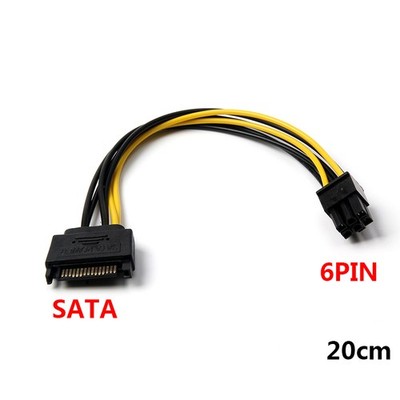 6PIN SATA power 15p to 6P graphics card reverse power adapter cable 15 pin