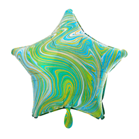 Stern Marmoriert Marblez Blue Green Folienballon - 43Cm 17 Inch