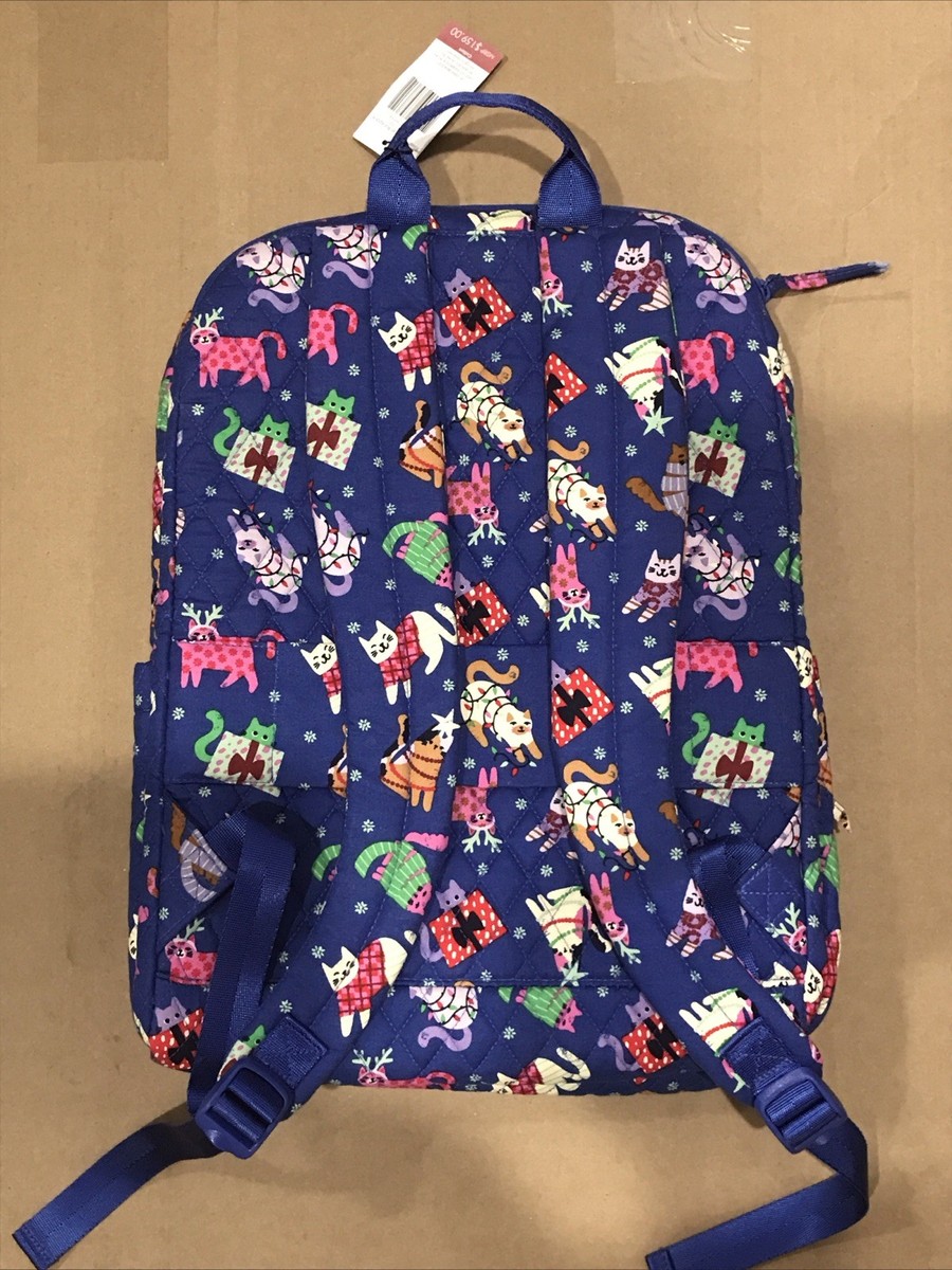 Vera Bradley Catnip Christmas Cats Blue Cotton Essential  display picture 3
