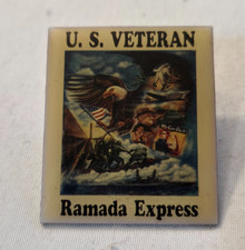 Vintage US Veteran Ramada Express Made in USA Hat Jacket Lapel Pin