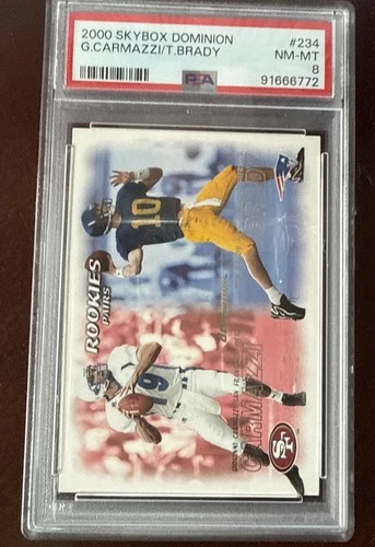 2000 Skybox Dominion - Rookies Pairs Tom Brady, Giovanni Carmazzi #234 (RC)