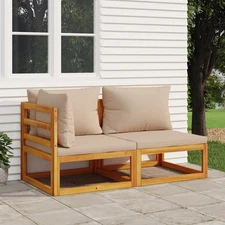 Garden Sofa Set Taupe Solid acacia wood Standard Modular
