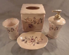 Croscill Chambord Ceramic Bath Accessories Purple Roses