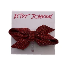 Betsey Johnson Ring Red Bow Bling Stretch Rings Stretchy Christmas Valentines