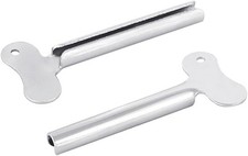 2Pcs Silver Stainless Steel Toothpaste Squeezer and Hair Dye Dispenser - Meta...