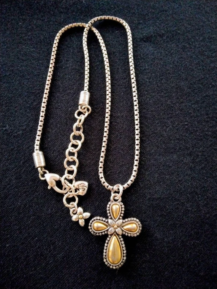 Collier croix réversible en plaqué argent Brighton 47 cm - Photo 2/4
