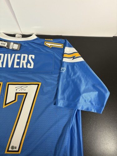 Maglia Philip Rivers firmata San Diego Chargers Reebok BECKETT BAS rara NFL - Foto 12 di 22