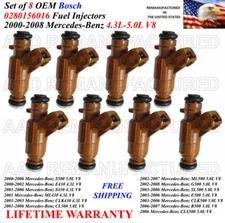 Genuine Set of 8 OEM Bosch Fuel Injectors For 2001 Mercedes-Benz ML430 4.3L V8