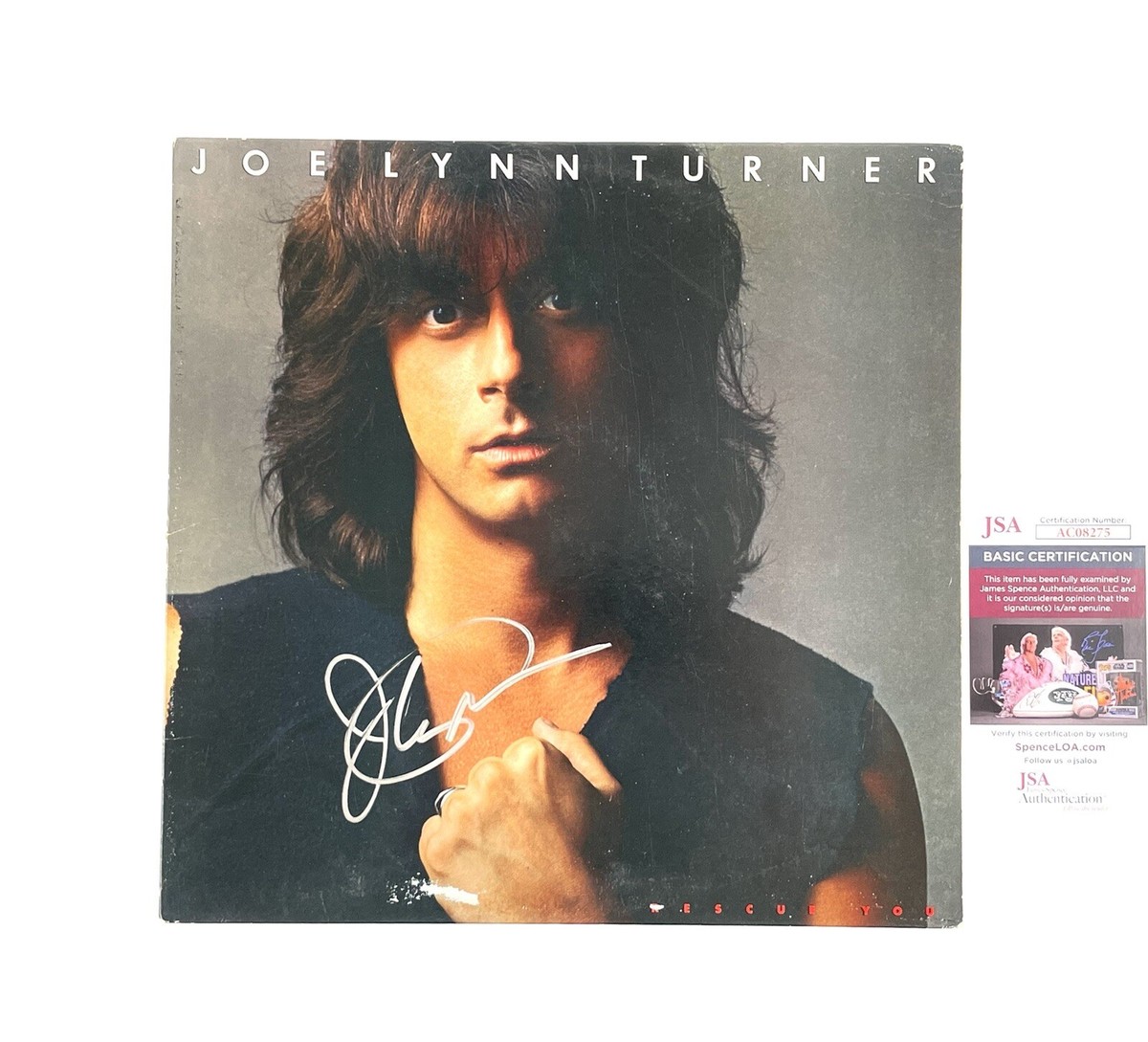 LP【プロモ用写真&バイオ付】JOE LYNN TURNER/Rescue Me Joe Lynn Turner Signed Rescue You Solo Vinyl Record JSA COA