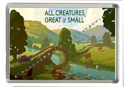 All Creatures Great & Small - Nostalgisches Poster Kühlschrankmagnet - Jumbo 90 mm x 60 mm