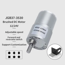 DC 12V 24V Micro Brushed Motor JGB37-3530 Adjustable Speed Reversible Metal Gear