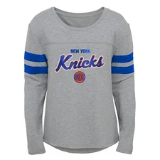 Outerstuff New York Knicks NBA Girls Kids (4-6X) & Youth (7-16) Grey Dolman Tee