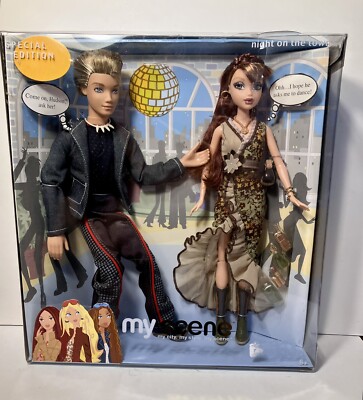 Vintage My Scene Barbie Dance Night, Hudson & Chelsea Rooted Eyelashes Rare 2003