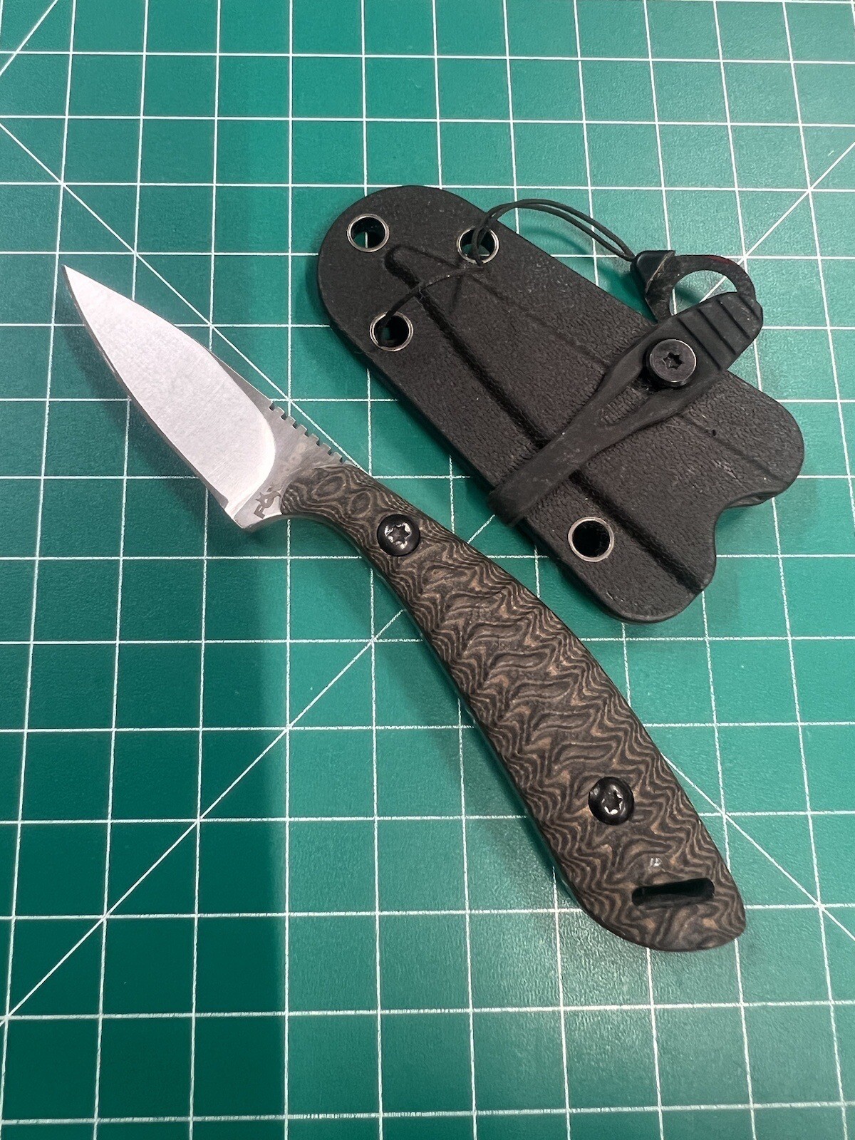 Fox Edge Dagger Neck Knife Full Tang Kydex Buckle Sheath G10 FE006 5 1