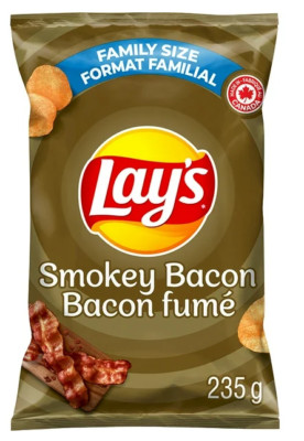 Lay's Smokey Bacon Flavored Potato Chips, 235g