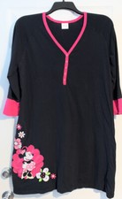 DISNEY STORE MINNIE MOUSE WOMEN NIGHTGOWN BLACK  PINK LARGE / XLARGE -FREE SHIP