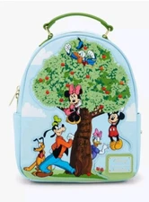 LOUNGEFLY DISNEY MICKEY & FRIENDS APPLE TREE MINI BACKPACK WITH TAGS BRAND NEW